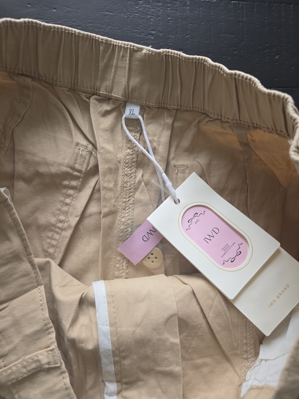 Beige MENS' Elastic Waist Bottoms